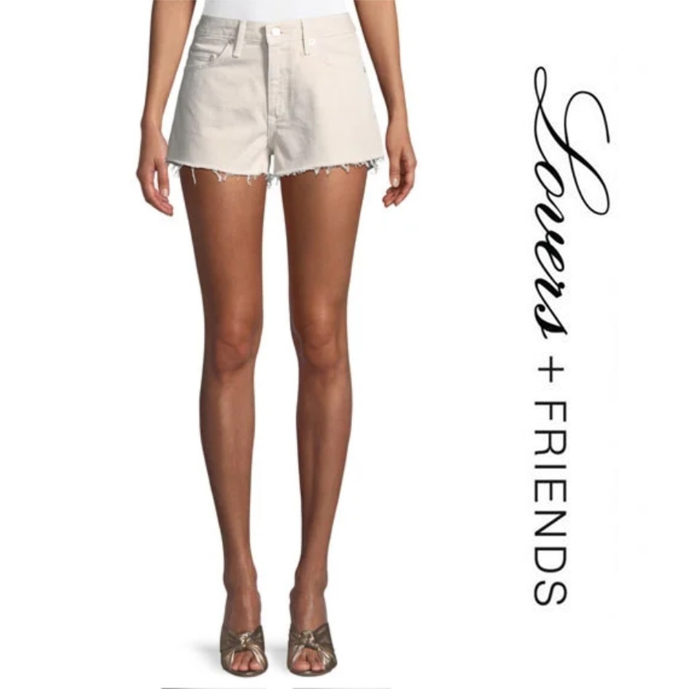 Lovers + Friends White Jean Shorts